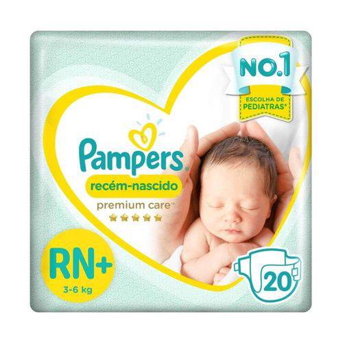 Pampers Premium Care Fralda Infantil Rn+ C/20