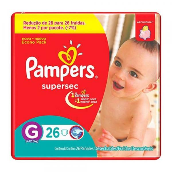 Pampers Supersec Pacotão Fralda Infantil G C/26