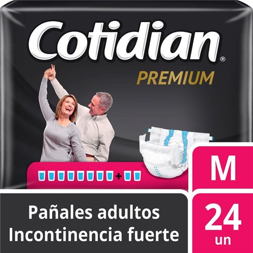 Pañales de Adulto Cotidian Premium Incontinencia Fuerte Talla M 24 Unid.