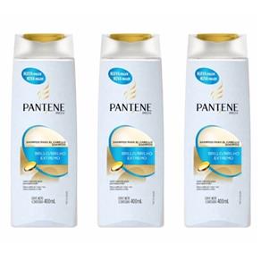Pantene Brilho Extremo Shampoo 400ml - Kit com 03