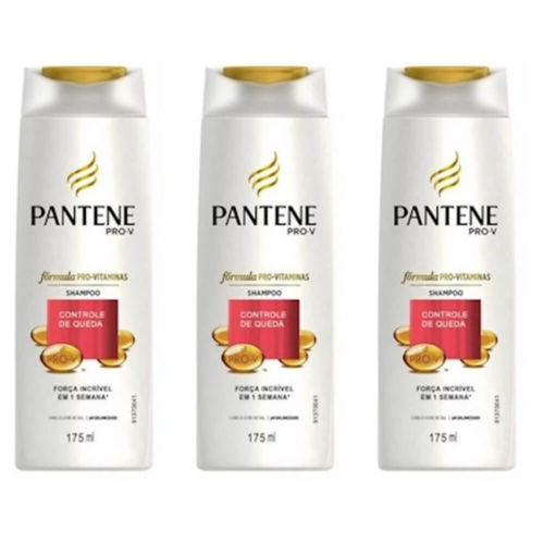 Pantene Controle de Queda Shampoo 175ml (kit C/03)