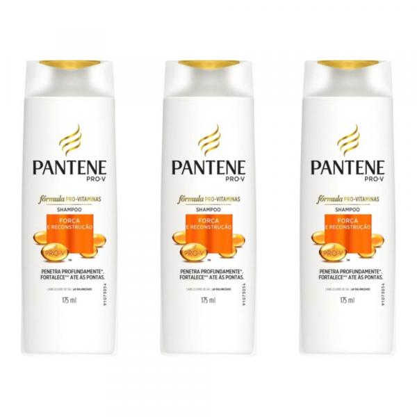 Pantene Força e Reconstrução Shampoo 175ml (Kit C/03)