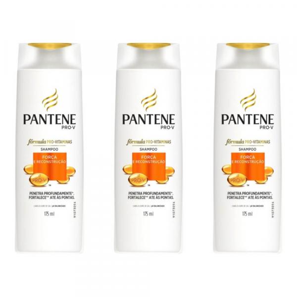 Pantene Força e Reconstrução Shampoo 175ml (Kit C/03)