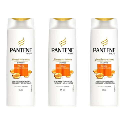 Pantene Força e Reconstrução Shampoo 175ml (kit C/03)