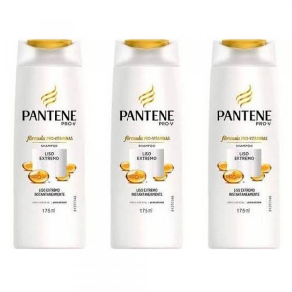 Pantene Liso Extremo Shampoo 175ml (Kit C/03)