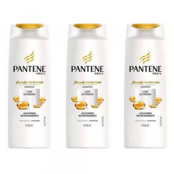 Pantene Liso Extremo Shampoo 175ml (Kit C/03)