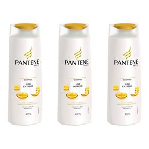 Pantene Liso Extremo Shampoo 400ml - Kit com 03
