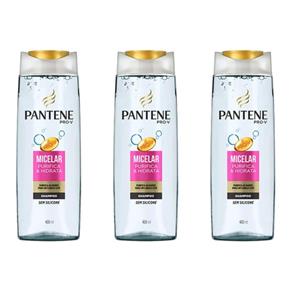 Pantene Micellar Shampoo 400ml - Kit com 03