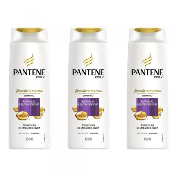 Pantene Reparação Rejuvenescedora Shampoo 400ml (Kit C/03)