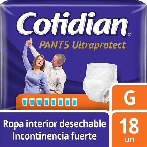 Pants Cotidian Ultra Protect Incontinencia Fuerte Talla G 18 Unid.