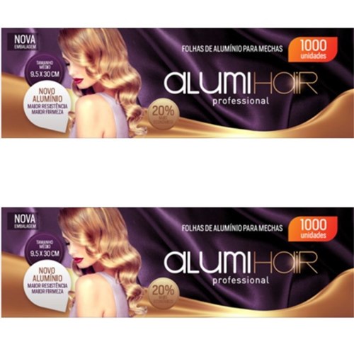 2 Papel Aluminio para Mechas Alumi Hair 9.5 X 30 Cm 1000 Folhas Cada