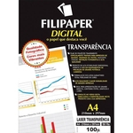 Papel Filipaper Laser Pro Transparência C/ Tarja Removível - 100 Micra - A4 - 50 folhas