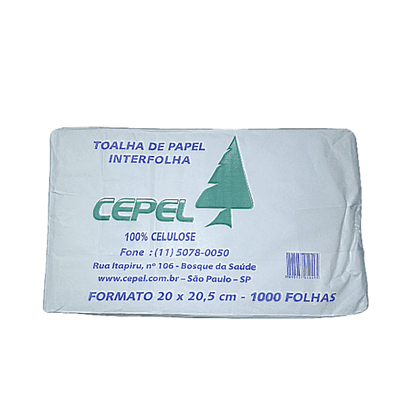 Papel Toalha Interfolhado 100% Celulose 22x20,5cm C/1000 Folhas Isapel