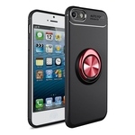 Para iPhone 5 / 5S / SE macia Silica Gel Phone Case Proteção Integral Anti-queda com rotativa anel de metal Bracket