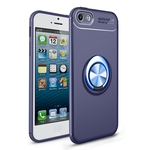 Para Iphone 5 / 5s / Se Macia Silica Gel Phone Case Proteção Integral Anti-queda Com Rotativa Anel De Metal Bracket