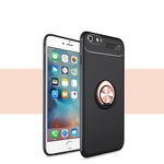 Para iPhone 6 / 6S macia Silica Gel Phone Case Proteção Integral Anti-queda com rotativa anel de metal Bracket Mobile phone shell