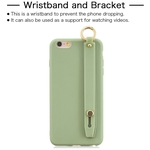 Para o caso do iPhone 6-6S contínuo simples corda cores Chic pulso Bracket Matte TPU anti-risco antiderrapante capa protetora Voltar