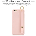 Para o caso do iPhone 6-6S contínuo simples corda cores Chic pulso Bracket Matte TPU anti-risco antiderrapante capa protetora Voltar