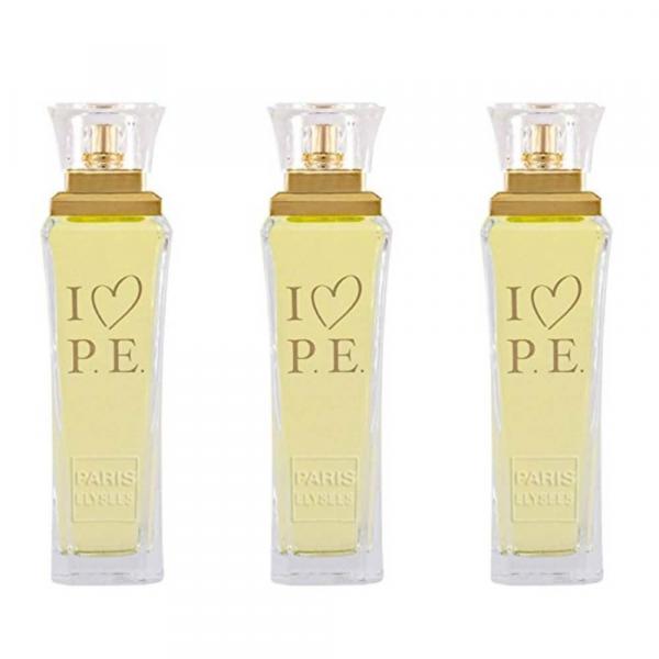 Paris Elysees I Love P. E. Perfume Feminino 100ml (Kit C/03)