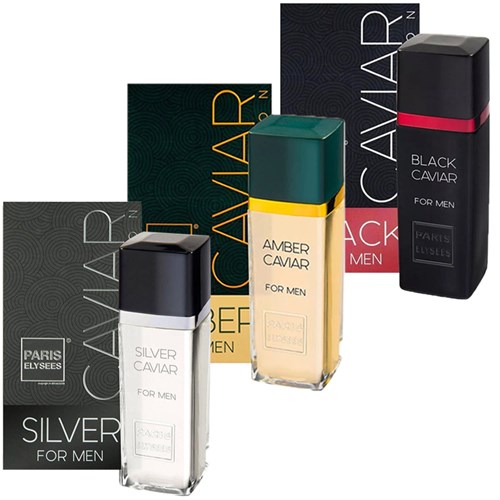 Paris Elysees Kit Perfume - Silver + Amber + Black Caviar