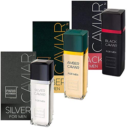 Paris Elysees Kit Perfume 2 Black Caviar +1 Amber +1 Silver