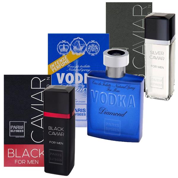 Paris Elysees Kit Perfume - Silver + Black + Vodka Diamond