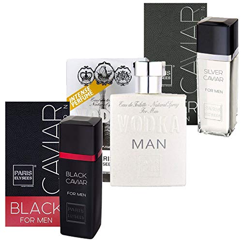 Paris Elysees Kit Perfume - Silver + Black + Vodka Man