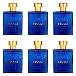 Paris Elysees Vodka Brasil Blue Perfume 100ml - Kit com 06