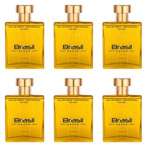 Paris Elysees Vodka Brasil Yellow Perfume 100ml - Kit com 06