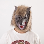 Party Animal Máscara assustador Latex Cosplay Lobo Halloween Chefe Traje Teatro Prop
