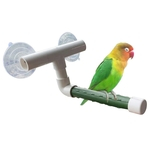 Pássaro do papagaio Ventosa Duche Supplies Perch pe Bar Rod de banho Toy Pet Duche Perch
