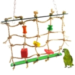 Pássaro Papagaio Esquilo Subindo Escada De Balanço Pendurado Rede Gaiola Decoração Brinquedo Mastigar
