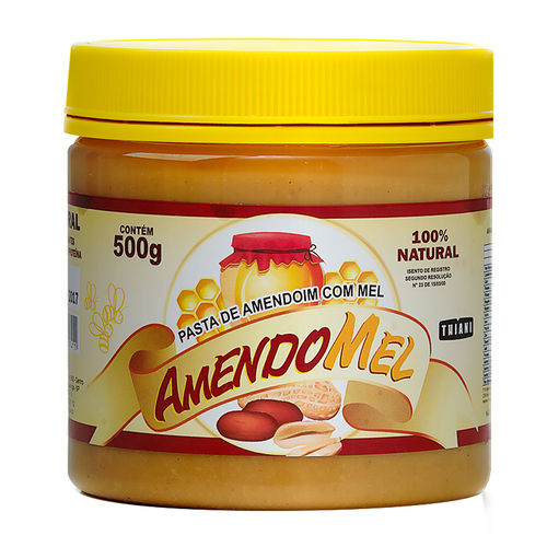 Pasta de Amendoim Amendomel Natural e Integral - Thiani Alimentos - Sabores 500g