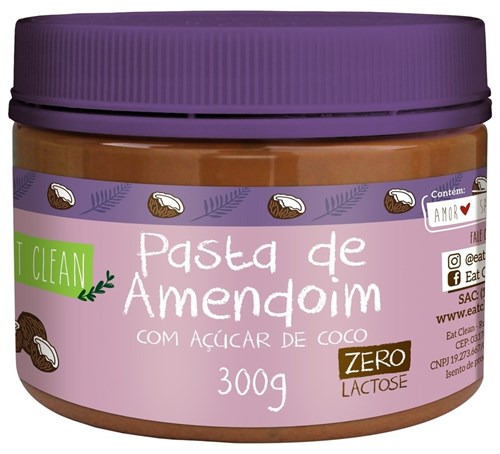 Pasta de Amendoim C/ Açúcar de Coco 300G Eat Clean