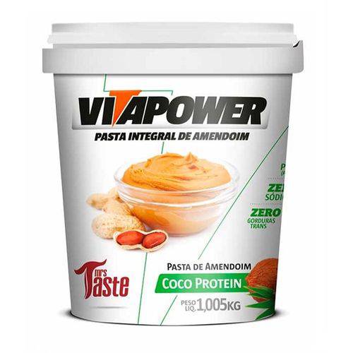 Pasta de Amendoim Integral Coco Protein (1,005g) - Vitapower
