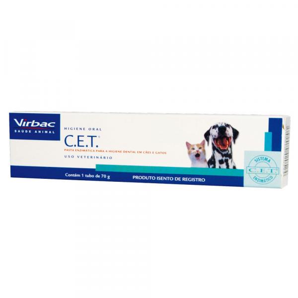 Pasta Dental Virbac Enzimática C.E.T para Cães e Gatos de 70 G