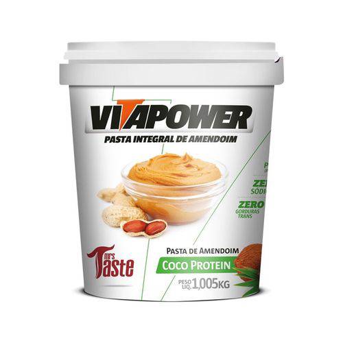Pasta Integral de Amendoim COCO PROTEIN - VitaPower 1kg - Coco