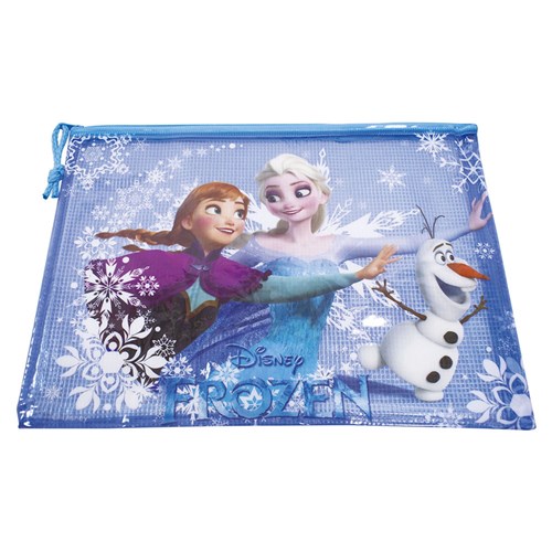 Pasta Necessaire Azul Anna Elsa & Olaf Frozen 23X32cm - Disney
