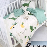 3pcs 100% algodão Crib Cama Padrão Linen Kit Desenhos animados do bebê cama Set Sem Filler