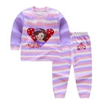 2pcs Algodão sleepsuits Tops e calças para crianças mangas compridas capuz Pijamas
