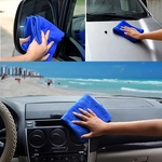 2pcs azul macia absorvente pano da lavagem de viaturas Auto Care microfibra toalhas de limpeza