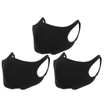 3PCS Black Air Cotton Outdoor Cycling Dustproof Anti Haze Protection Mouth Muffle