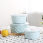 3 PCs Bowls Set Food Preservation Duplas Almoço Ceramic Bowls Set