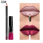 2Pcs Caneta Lipliner Fosca à Prova D'água De Longa Duração Lip Gloss Glaze Lipstick Makeup