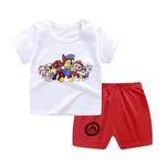 2pcs da criança do bebê T-shirt + Shorts dos desenhos animados Cotton Pure equipamento do verão respirável