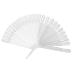 Nail Art Tips Stick Display Fan Polish Practice Starter Ring Clear White