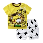 2 PCS do bebê roupa dos miúdos Set T-shirt dos desenhos animados + Shorts Set Casual estoque pronto
