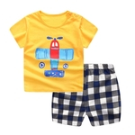 2 PCS do bebê roupa dos miúdos Set T-shirt dos desenhos animados + Shorts Set Casual