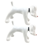 2pcs Estilo Nórdico Série Cão Sonambulismo Ornamentos Para Cães Em Pé Branco