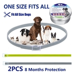 2 Pcs Fit all Size Dog Cat Pet Coleiras Ajustáveis 8 Meses Proteção Anti Inseto Flea Tick Tick